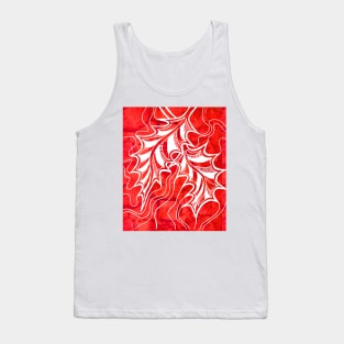 Miniature Aussie Tangle 020 in Xmas Red and White Tank Top